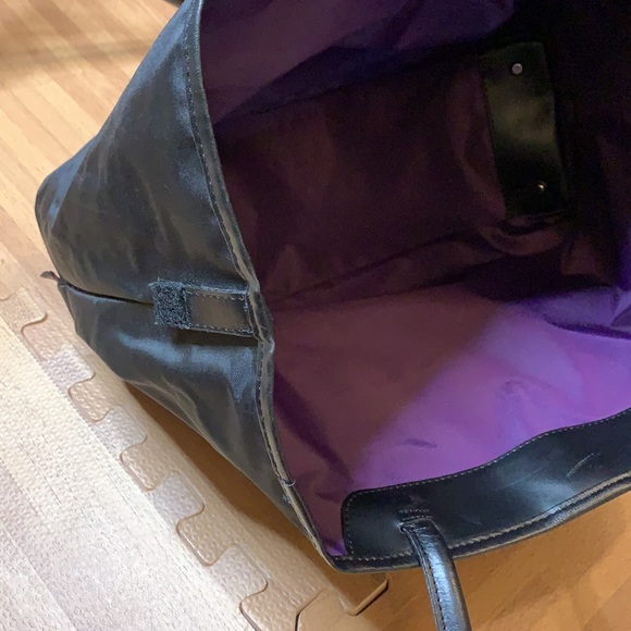 Vintage French nylon and leather reversible tote - Picture 16 of 17